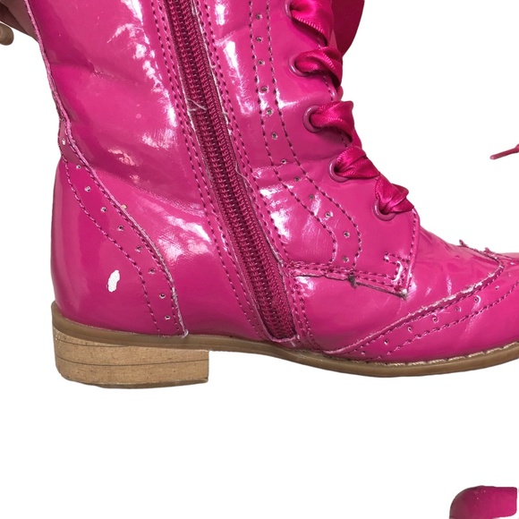 L'Amour Pink Patent Boots 9 - Picture 6 of 8